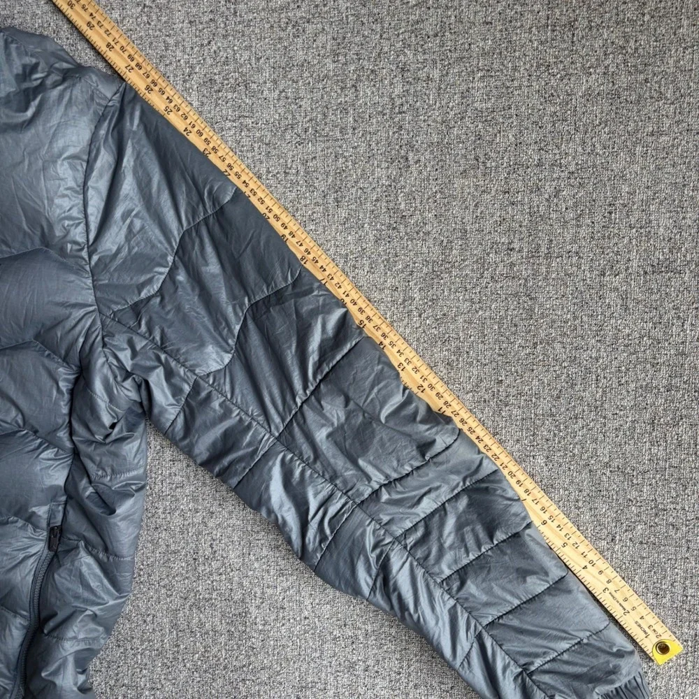 Jordan Puffer Jacket Mens L Grey Jumpman Down Filled Hooded Chevron Quilted Coat